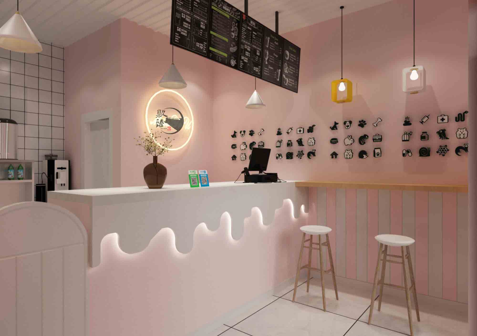 青铜峡甜心奶茶店设计|设计师所营造的气氛无不让人感觉舒适