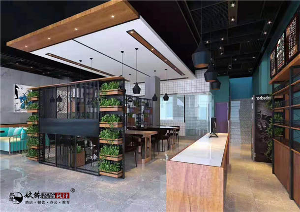 青铜峡雅食餐厅设计|提升了店内整洁感和高品质